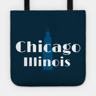 Art Deco Chicago Retro Illinois City Skyline Design Tote