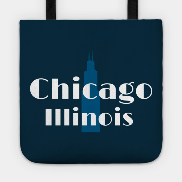 Art Deco Chicago Retro Illinois City Skyline Design Tote by DonWillisJrArt