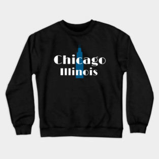 Art Deco Chicago Retro Illinois City Skyline Design Crewneck Sweatshirt
