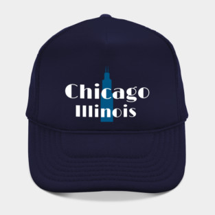 Art Deco Chicago Retro Illinois City Skyline Design Hat