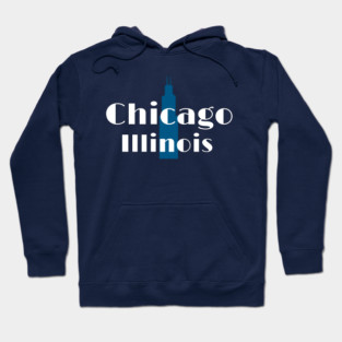 Art Deco Chicago Retro Illinois City Skyline Design Hoodie