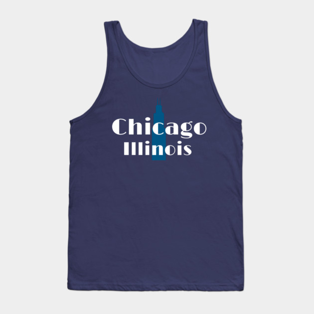 Art Deco Chicago Retro Illinois City Skyline Design Tank Top by DonWillisJrArt