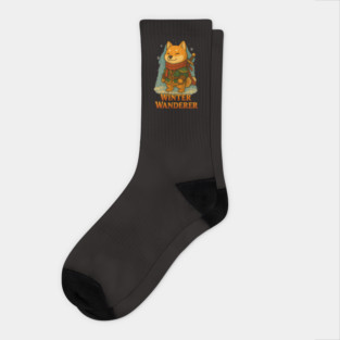 Adventurous Shiba Winter Wanderer Socks