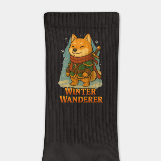Adventurous Shiba Winter Wanderer by Anne Lee