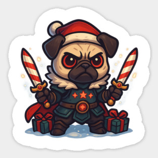 Warrior Pug of the North Sticker