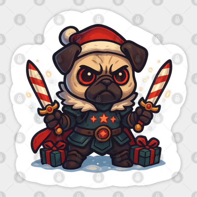 Warrior Pug of the North Sticker by Anne Lee