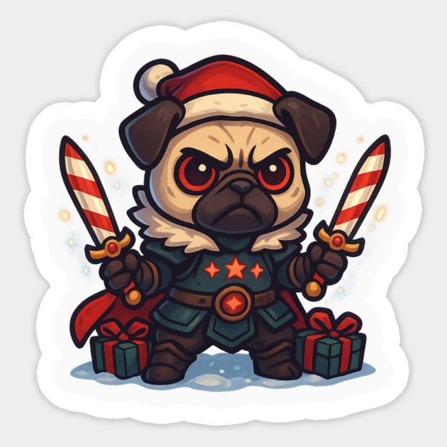 Warrior Pug of the North Magnet by Anne Lee