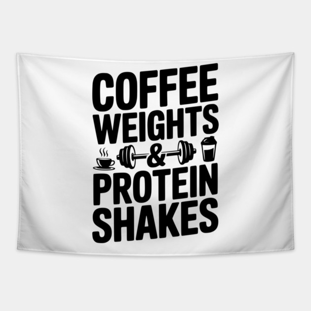Coffee Weights and Protein Shakes Tapestry by Frank Ring