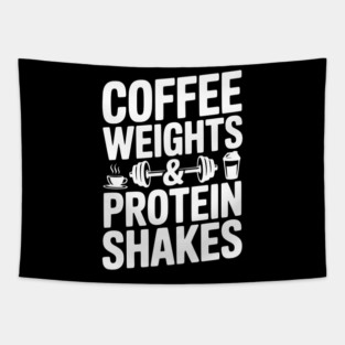 Coffee Weights and Protein Shakes Tapestry