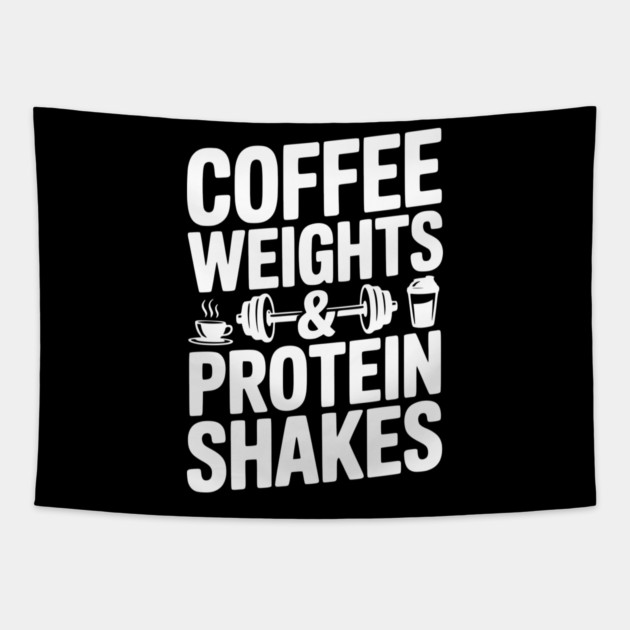 Coffee Weights and Protein Shakes Tapestry by Frank Ring