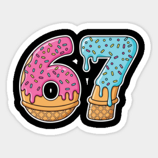 Ice Cream 67 Meme Funny Slang Magnet
