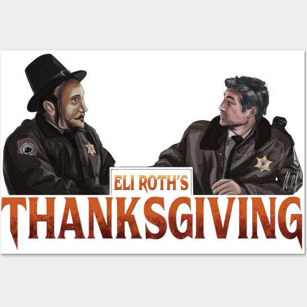 Thanksgiving: Sheriff and the Pilgrim Mask Wall Art by 51Deesigns