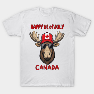 Happy 1st of July Canada Day Celebration Moose T-Shirt