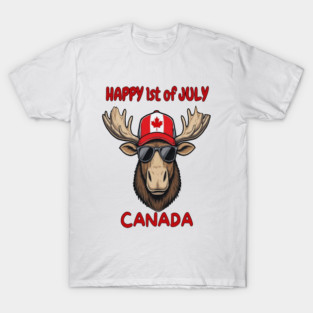 Happy 1st of July Canada Day Celebration Moose T-Shirt