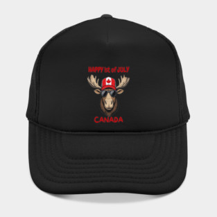 Happy 1st of July Canada Day Celebration Moose Hat