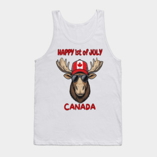 Happy 1st of July Canada Day Celebration Moose Tank Top
