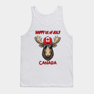 Happy 1st of July Canada Day Celebration Moose Tank Top