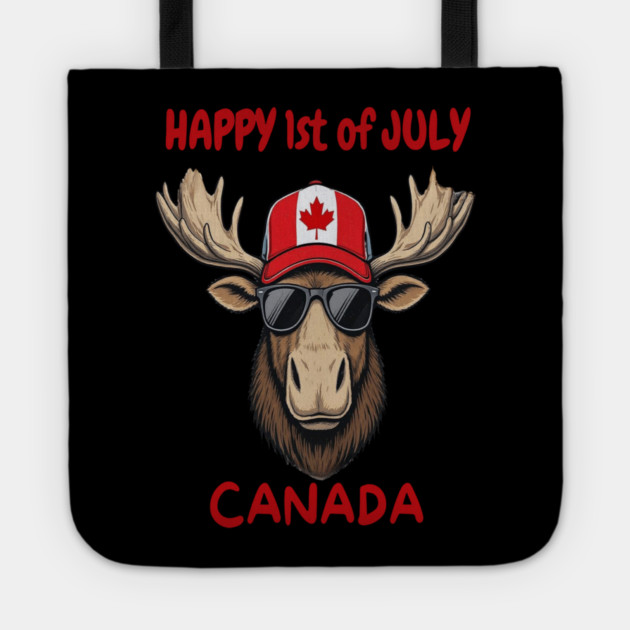 Happy 1st of July Canada Day Celebration Moose Tote by Art2Wear