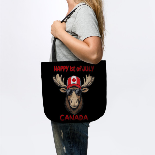 Happy 1st of July Canada Day Celebration Moose by Art2Wear