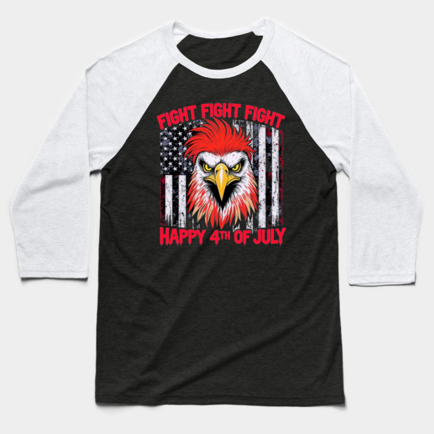 Happy 4th of July Patriotic Eagle Celebrate Baseball T-Shirt by Art2Wear