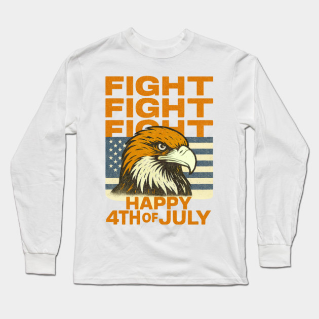 Patriotic Eagle USA Flag Happy 4th Of July Celebration Long Sleeve T-Shirt by Art2Wear