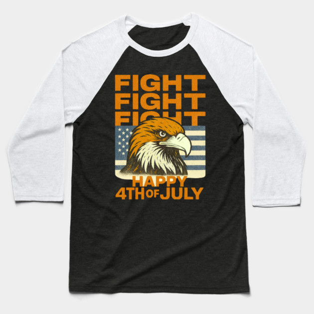 Patriotic Eagle USA Flag Happy 4th Of July Celebration Baseball T-Shirt by Art2Wear
