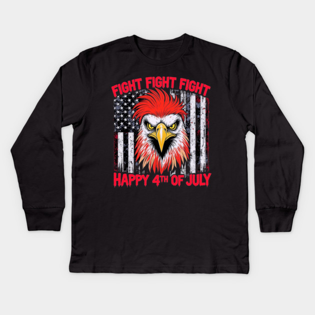 Fight for Freedom 4th of July Eagle Patriotic Kids Long Sleeve T-Shirt by Art2Wear