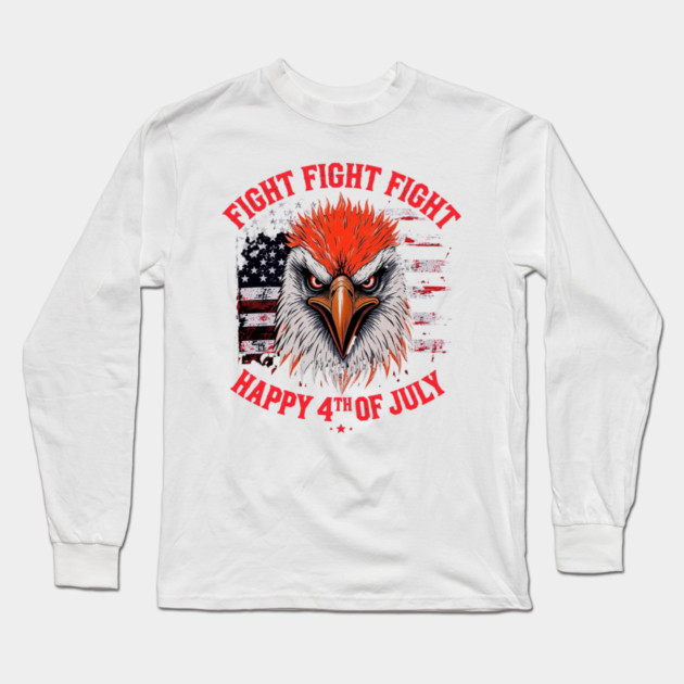 Patriotic Eagle Fight Fourth of July Celebration Long Sleeve T-Shirt by Art2Wear