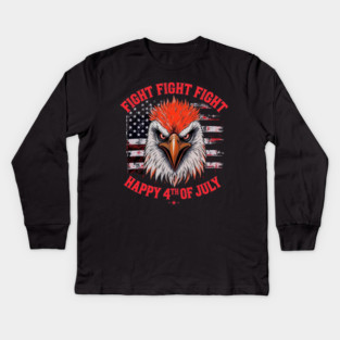 Patriotic Eagle Fight Fourth of July Celebration Kids Long Sleeve T-Shirt