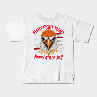 Patriotic Bald Eagle Happy 4th of July American Kids T-Shirt