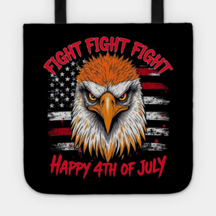 Patriotic Bald Eagle Happy 4th of July American Tote