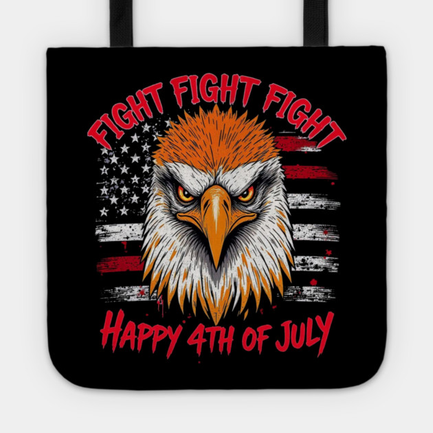 Patriotic Bald Eagle Happy 4th of July American Tote by Art2Wear