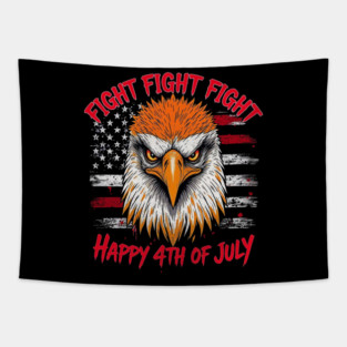 Patriotic Bald Eagle Happy 4th of July American Tapestry