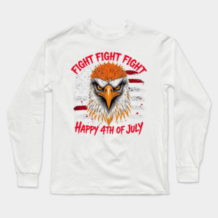 Patriotic Bald Eagle Happy 4th of July American Long Sleeve T-Shirt