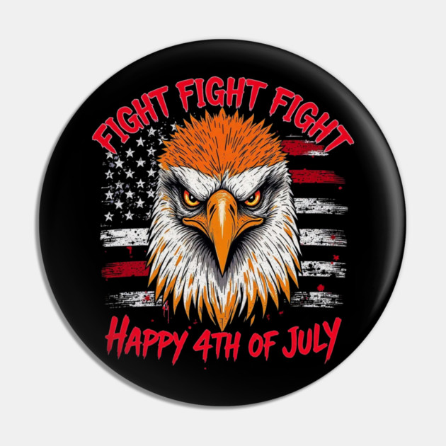Patriotic Bald Eagle Happy 4th of July American Pin by Art2Wear