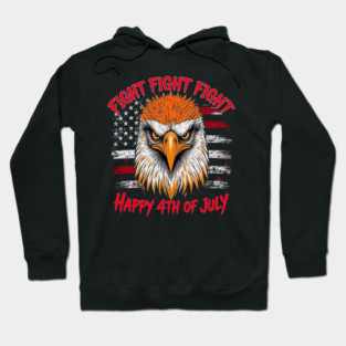 Patriotic Bald Eagle Happy 4th of July American Hoodie