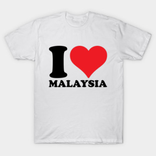 I Love Malaysia | Retro Travel Typography | Vintage Southeast Asia Adventure Design T-Shirt