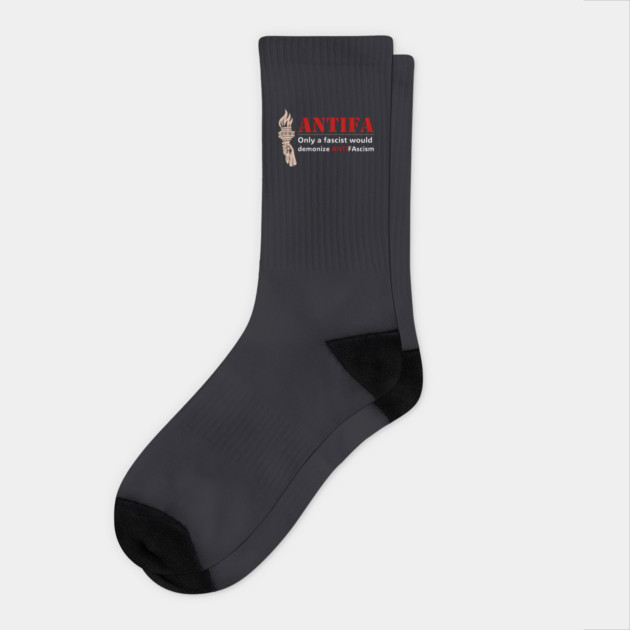 Only A Fascist Would Demonize ANTIFAscism Socks by Charles's Store 8