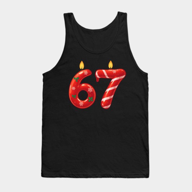 67 Christmas Candles and Candy Holiday (6,7) Six Seve Meme Tank Top by shirtlux