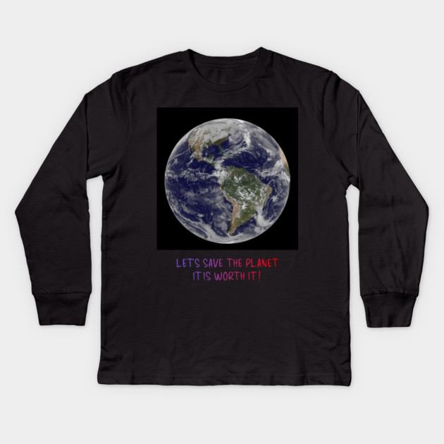 Celebration of Our Endangered Planet Earth, Save It Kids Long Sleeve T-Shirt by Art2Wear