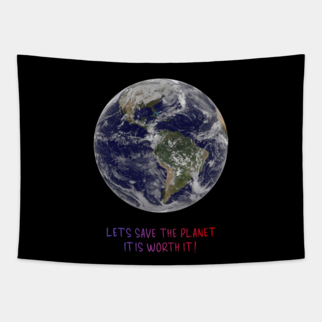 Celebration of Our Endangered Planet Earth, Save It Tapestry by Art2Wear