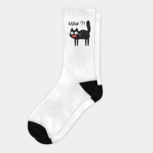 MAW?! Black Cat T-Shirt Socks