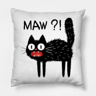 MAW?! Black Cat T-Shirt Pillow