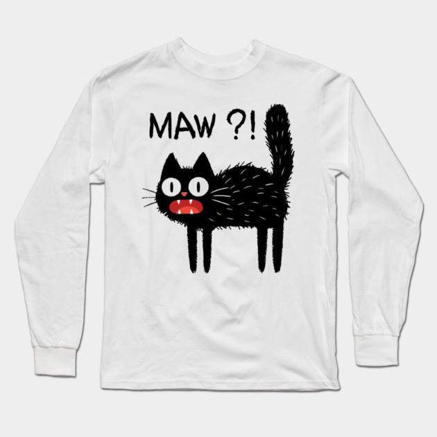 MAW?! Black Cat T-Shirt Long Sleeve T-Shirt by TurnEffect