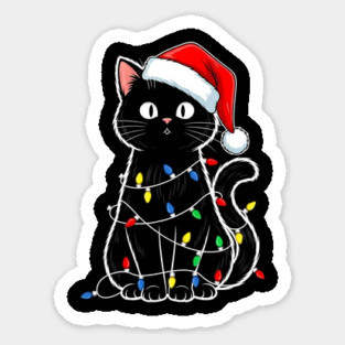 Christmas Cat Tangled in Lights - Funny Holiday Kitten Magnet