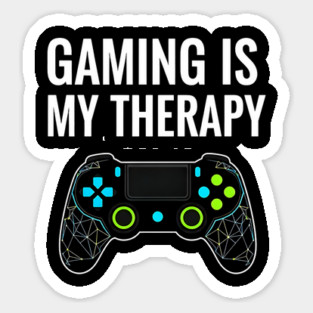Gaming Is My Therapy - Neon Geometric Controller Design Magnet