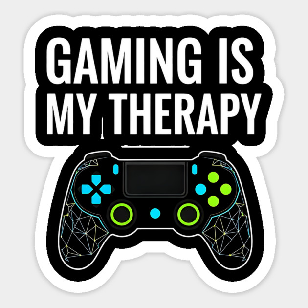 Gaming Is My Therapy - Neon Geometric Controller Design Magnet by UrbanLifeApparel