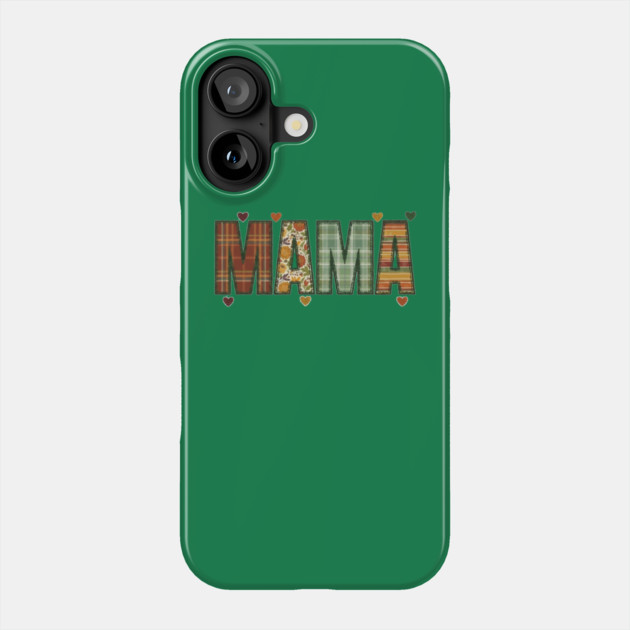 Rustic Mama Plaid Floral Retro Boho Fall Design Phone Case by Kathy Hawke