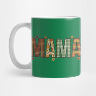 Rustic Mama Plaid Floral Retro Boho Fall Design Mug