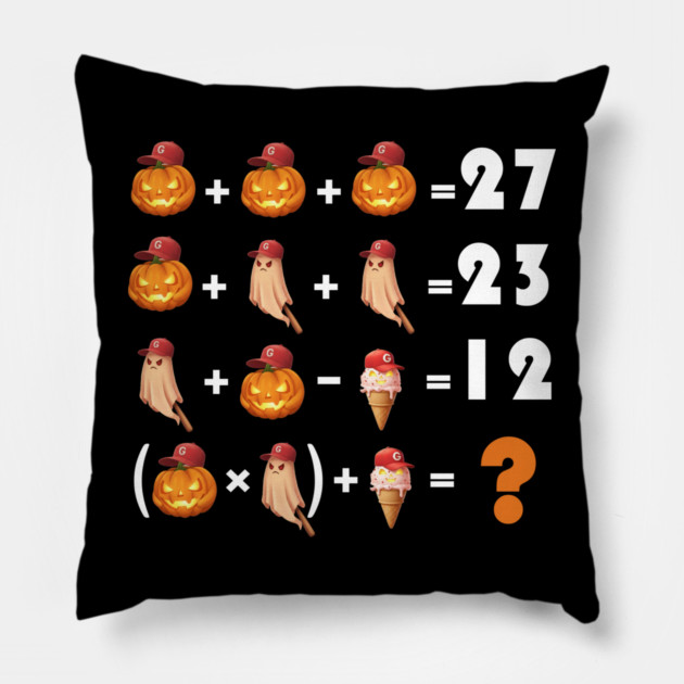 Funny Equation 67 Meme Halloween for Math Teachers Pillow by Db Printed